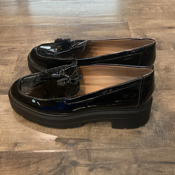 Naturalizer Womens Nieves Black Patent Leather Slip On Loafers Shoes 9.5M - Picture 3 of 6